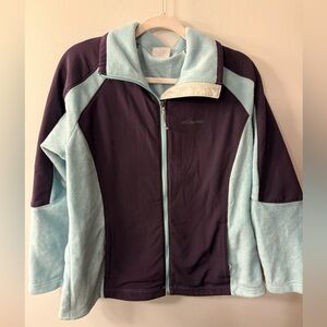 Women’s Columbia Mint Green & Dark Purple Colorblock Fleece Jacket Size 1X